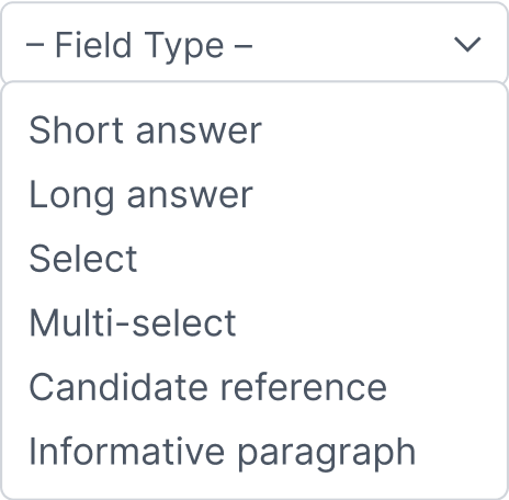 Sample field types