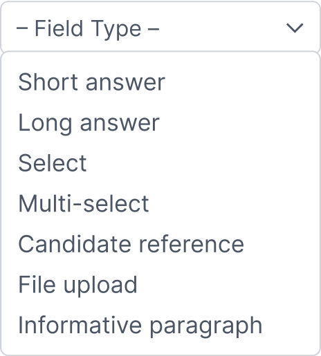 Sample field types